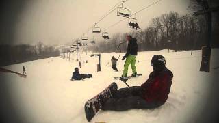 J Bar Snowboarding FAIL  Ski Liberty  Ski Lift FAIL [upl. by Noedig495]