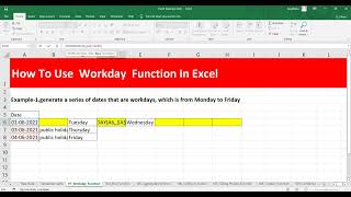 How To Use Workday Function In Excel  How to calculate future working days in Excel  workday [upl. by Huber]