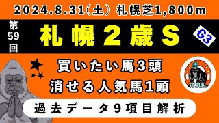 【札幌2歳ステークス2024】過去データ9項目解析買いたい馬3頭と消せる人気馬1頭について競馬予想 [upl. by Marala]