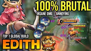 EDITH BEST BUILD 2023  BUILD TOP 1 GLOBAL EDITH GAMEPLAY  MOBILE LEGENDS✓ [upl. by Idissak]