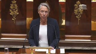 Assemblée Borne déclenche à nouveau le 493 sur le budget de la Sécu  AFP Extrait [upl. by Saber]