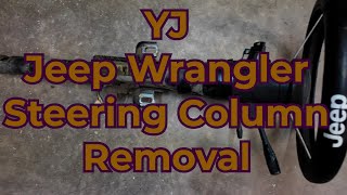 YJ Jeep Wrangler Tilt Steering Column Removal Quick HowTo 19861995 ASMR [upl. by Nahgaem650]