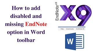 Endnote How to add disabled and missing EndNote option in Word toolbar EndNote Error Solved [upl. by Dirraj]