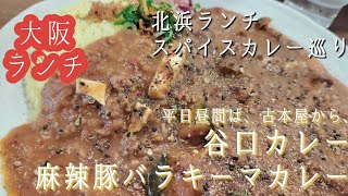 【大阪・北浜ランチ】北浜ランチカレー巡り 谷口カレー 平日昼間は、古本屋さんから、カレー屋さんに [upl. by Yelknirb203]