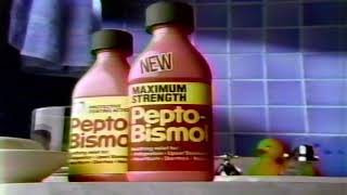 Vintage 1980s TV Commercial for Pepto Bismol  When Your Stomach Feels like This You Want Pepto [upl. by Tacklind]