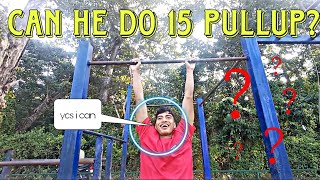 Can he do 15 pullups pullups calisthenics [upl. by Eimmij]