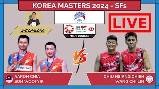 AARON CHIASOH WY 🇲🇾 vs CHIU HCWANG CL 🇹🇼 LIVE Korea Masters 2024 SFs  Darence Chan Watchalong [upl. by Eelnyl89]