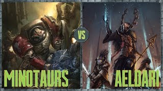 SG  Warhammer 40K V8  Rapport de Bataille FR  1750 Pts  Aeldari VS SM Minotaurs [upl. by Finnigan]