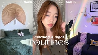 my 10AM morning  night routine 🐙 in summer productive healthy habits [upl. by Atterehs]