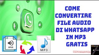 Come convertire file audio di whatsapp in mp3 GRATIS [upl. by Johnsson]