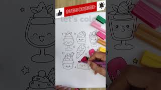 Coloring desserts on coloring book sheets shorts coloringkids coloringpages drawing color art [upl. by Ahsiral]