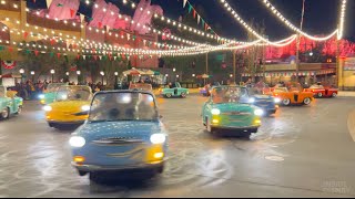 4K FULL Luigis Rollickin Roadsters 2022 at Disney California Adventure Park  Nighttime POV [upl. by Michel]