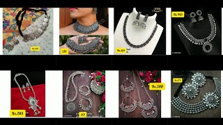 best affordable oxidised jewellery with priceoxidised silver jewellery onlinelink in description [upl. by Karp]