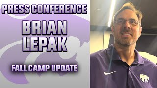 Kansas State Tight Ends Coach Brian Lepak Press Conference  Fall Camp Update [upl. by Ifar]