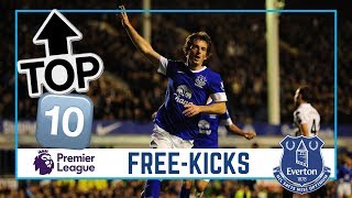 TOP 10 PREMIER LEAGUE FREEKICKS  BAINES ARTETA LUKAKU BARKLEY [upl. by Millwater]