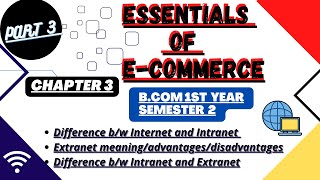 Extranet meaningmeritsdemeritsintranetinternet Essentials of Ecommerce Bcom 1st year sem2 Tfh [upl. by Cromwell]