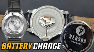 How To Replace Battery BERSACE SH7140015 Watch [upl. by Yenruoc]