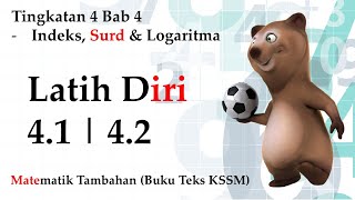 Matematik Tambahan Tingkatan 4 KSSM Bab 4  Latih Diri 41  Latih Diri 42 [upl. by Enilamme]