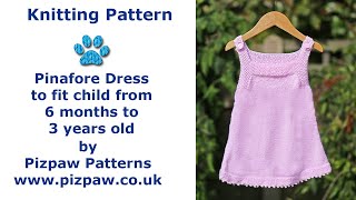 BabyChildrens Sleeveless Pinafore Dress Knitting Pattern to fit from 6 months to 3 years old [upl. by Nahama]