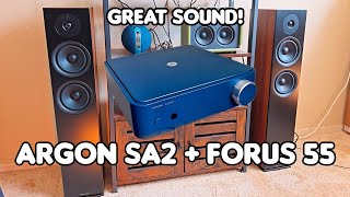 Argon Audio SA2 Streaming Amplifier  Forus 55 Speakers  Review quotGREAT SOUND amp COMBOquot [upl. by Reinar]