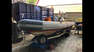 Part 1  Painting our 54m RIB with Polymarine Flexithane Hypalon Paint [upl. by Eylsel210]