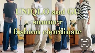 UNIQLO・GU夏のファッションコーデ【40・50代】【ライトデニムパンツ・コクーンパンツ】 [upl. by Mohkos970]