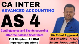 📕AS 4  Contingencies and Events occurring after the Balance Sheet Date CA Rahul Aggarwal [upl. by Slerahc]