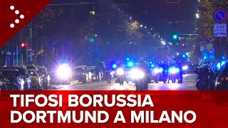 LIVE MilanBorussia Dortmund tifosi verso lo stadio per partita Champions League diretta video [upl. by Bray]