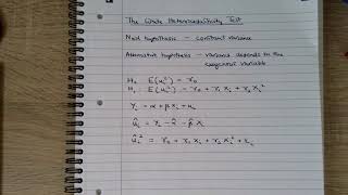 White Test for Heteroscedasticity [upl. by Llevrac]