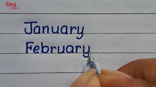 Name of twelve months  January February to December writing twelve months namewritingEng Teach [upl. by Lyrad]