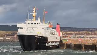 MV Hebridean Isles arriving and departing Ardrossan in a strong Northwesterly Saturday 121024 [upl. by Adnov]