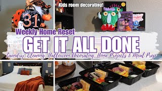 GET IT ALL DONE WITH ME  WEEKLY HOME RESET  CLEANING HOME PROJECTS HALLOWEEN DECORATING amp MORE [upl. by Aidualk]