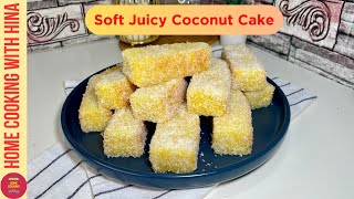 Coconut cake  Soft Juicy Coconut Cake Pastry  Bakery Style Coconut Cake [upl. by Aehta]