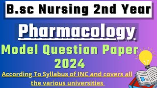 Pharmacology Bsc Nursing 2nd Year Question Paper 2024  Bsc Nursing 2nd Year Pharmacology Paper [upl. by Ellimak]