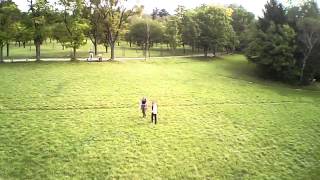 FPV Tricopter chasing people V25 808 camera [upl. by Naam804]