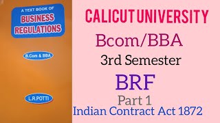 Calicut University 3rd sem BcomBBA Business Law Part 1Malayalam [upl. by Cello]