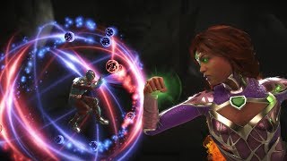 Injustice 2  Atom Vs Starfire  All IntroOutros Clash Dialogues Super Moves [upl. by Suedama]