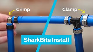 How to Install SharkBite PEX Crimp and Clamp Fittings [upl. by Leggat]