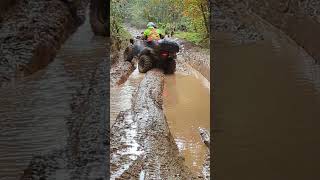 Honda Rancher 420 Stuck in Muddy Ruts [upl. by Brear]