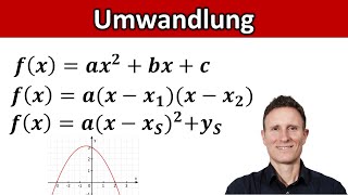 Umwandlung zw Scheitelform Normalform und Nullstellenform [upl. by Callahan]