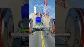 Mixed cars vs logging bollards crash part558 shortvideo beamngdrive shorts india usa truck [upl. by Zwick]