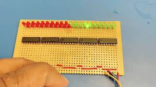 40 LEDs Serially Driven with SN74HC595N and Arduino [upl. by Pepito]