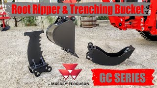 Root Ripper and 6quot Trenching Bucket for Massey Ferguson CB65 CB75 BH2720 and BH3222 Backhoes [upl. by Ahsanat]