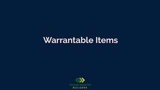 Warrantable Items [upl. by Ingunna]