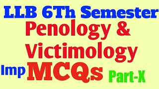 llb 6th semester penology and victimology mcqs in hindi  criminology and penology mcqs in hindi [upl. by Griffie]