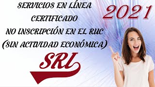 SRI  SERVICIOS EN LÍNEA  CERTIFICADO DE NO INSCRIPCIÓN EN EL RUC SIN ACTIVIDAD ECONÓMICA [upl. by Schofield]