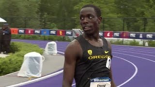 Oregons Cheserek talks winning Pac12 mens 10000m race [upl. by Miza]