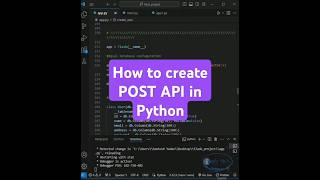 How to create POST API in Python  Build an API with Database shorts short python flask [upl. by Norabal]