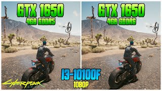 GTX 1650 gddr5 vs GTX 1650 gddr6 with i310100F  Cyberpunk 2077 [upl. by Ecirtnuahs]