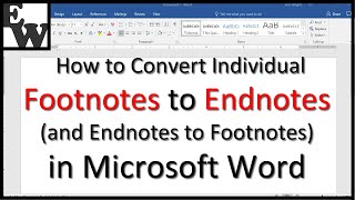 How to Convert Individual Footnotes to Endnotes in Microsoft Word [upl. by Bonina]